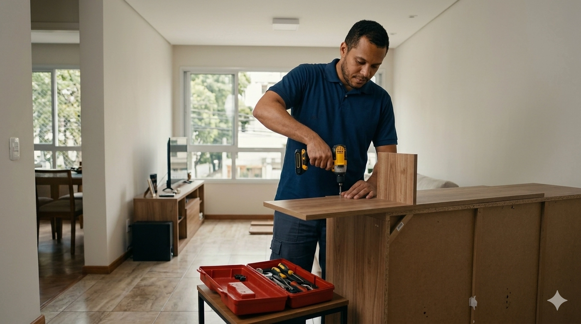 Profissional de marido de aluguel realizando serviço residencial em São Paulo